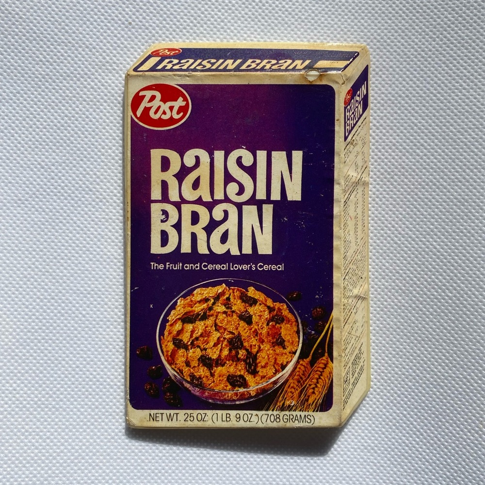 Vintage post raisin bran plastic with sticker magnet